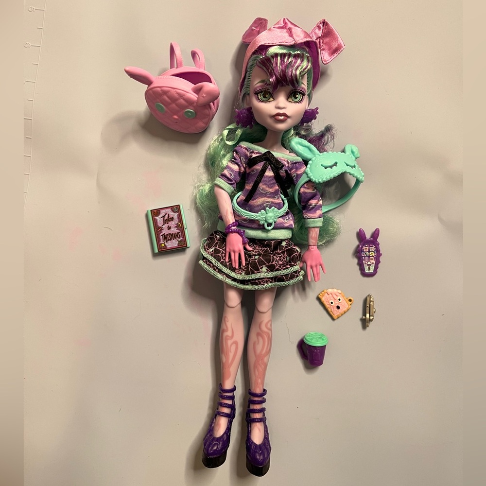 Monster High Doll with Pink and Green Highlights